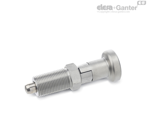 GN 617.1-NI İndeksleme pistonları Paslanmaz çelik topuz